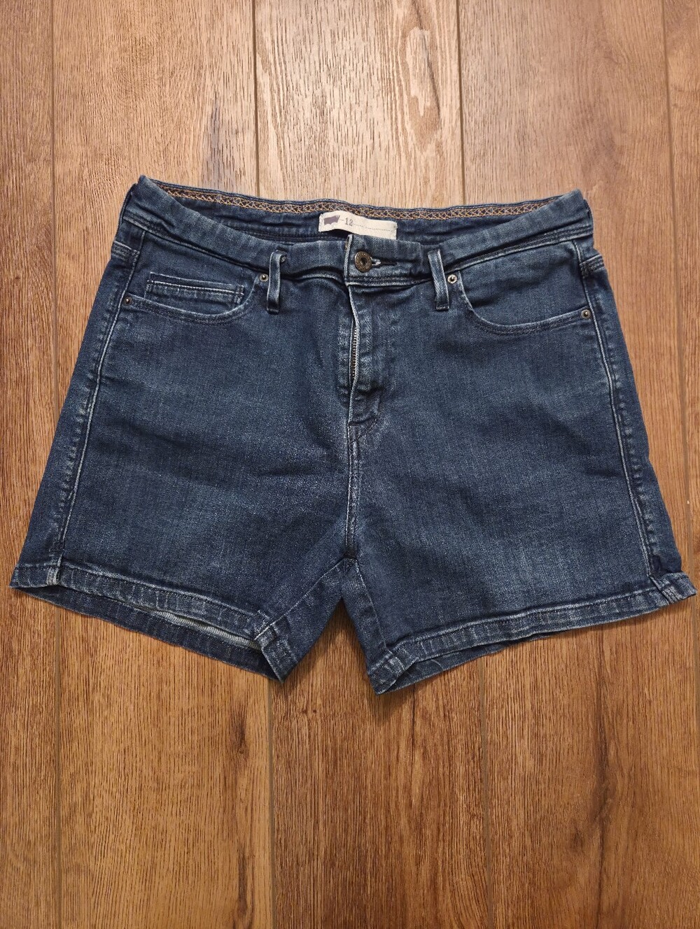 Levi's Dark Blue High-Rise Denim Shorts